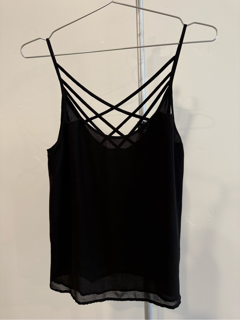 Naked Zebra Black Crisscross Strap Cami